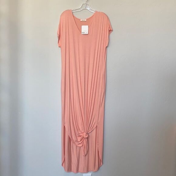 Lilypad Neon Coral Tee Shirt Dress - Picture 1 of 4